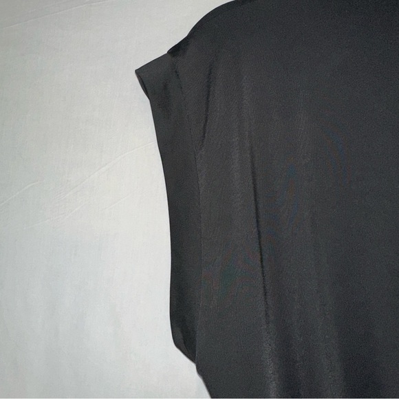 Revolve Lanston Dress Womens Small Black Ruched Mock Neck Front Slit Maxi - Picture 9 of 12